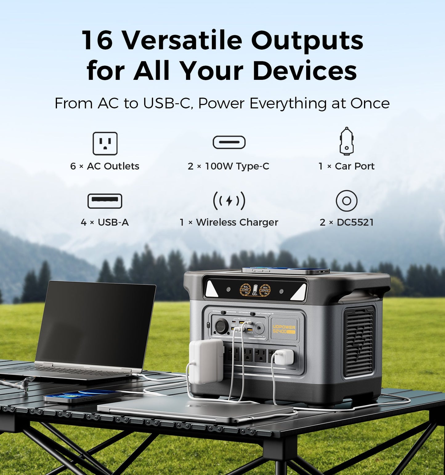 UDPOWER S2400 Portable Power Station - 2083Wh | 3000W Surge