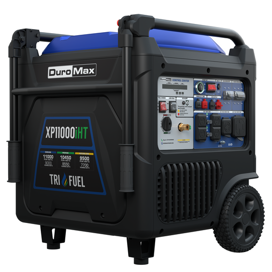 DuroMax 11,000 Watt Portable Tri Fuel Inverter Generator - Quiet, Low THD