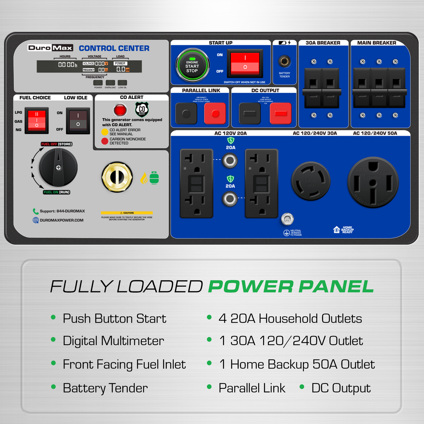 DuroMax 11,000 Watt Portable Tri Fuel Inverter Generator - Quiet, Low THD
