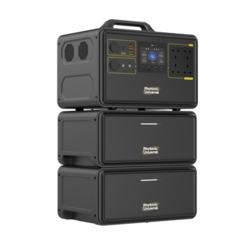 2400W 4480Wh portable power station set with an expansion battery